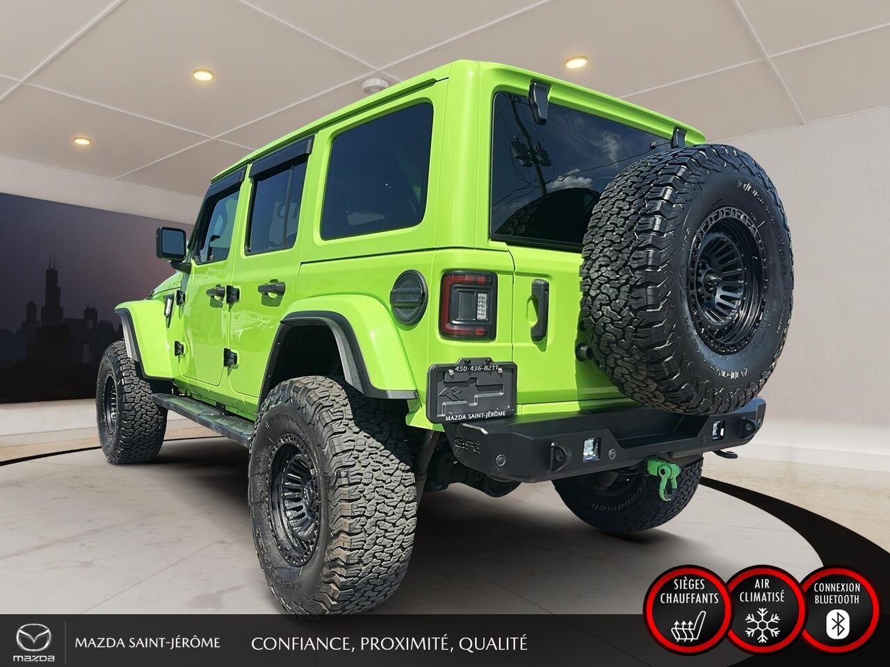 Jeep Wrangler Unlimited Sahara | LIFT KIT | GROS PNEUS | CUIR | 2021 Vert Saint-Jérôme - photo #7