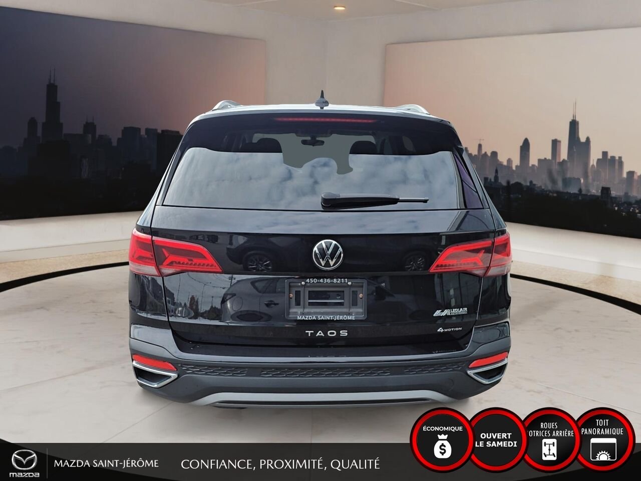 Volkswagen Taos Comfortline 4MOTION | TOIT PANORAMIQUE | MAGS | CUIR | 2023 Noir Saint-Jérôme - photo #6