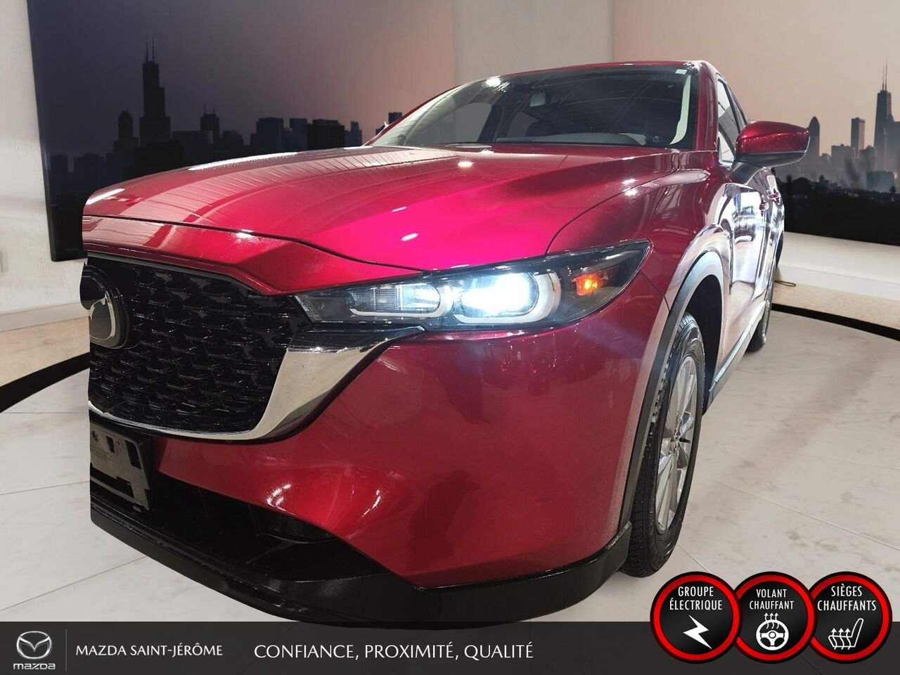 Mazda CX-5 GS | CUIR | AWD | MAGS | HAYON ÉLECTRIQUE | ACCÈS ET DÉMARRAGE SANS CLÉ 2025 Rouge Saint-Jérôme - photo #1
