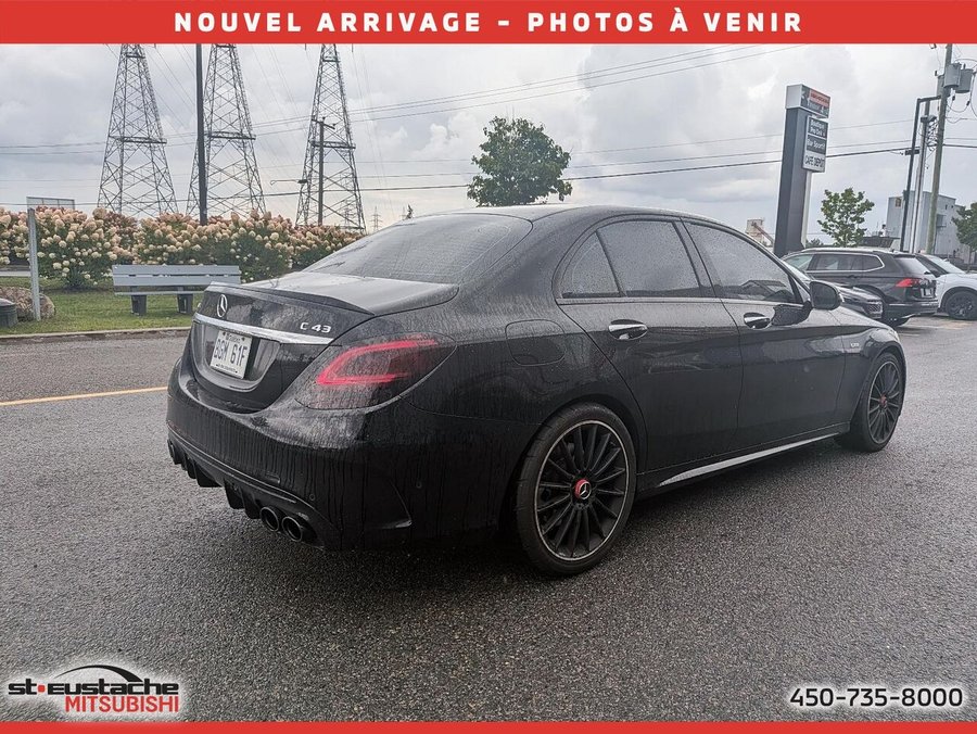 Mercedes-Benz Classe-C C 43 AMG berline 4MATIC-CUIR-TOIT PANO-SIÈGES ET VOLANT CHAUFFANT 2020 Noir