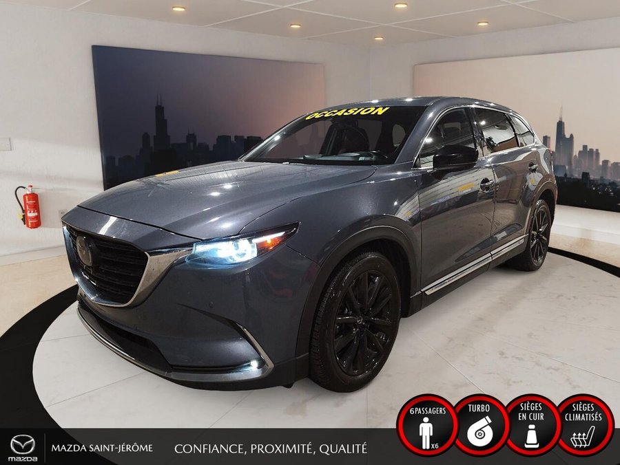 Mazda CX-9 Édition Kuro | 1 PROPRIÉTAIRE | JAMAIS ACCIDENTÉ | CUIR ROUGE | TOIT OUVRANT | AWD 2022 Gris