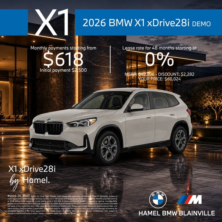 HAMEL BMW X1 xDRIVE28i 2026 SEPTEMBRE EN