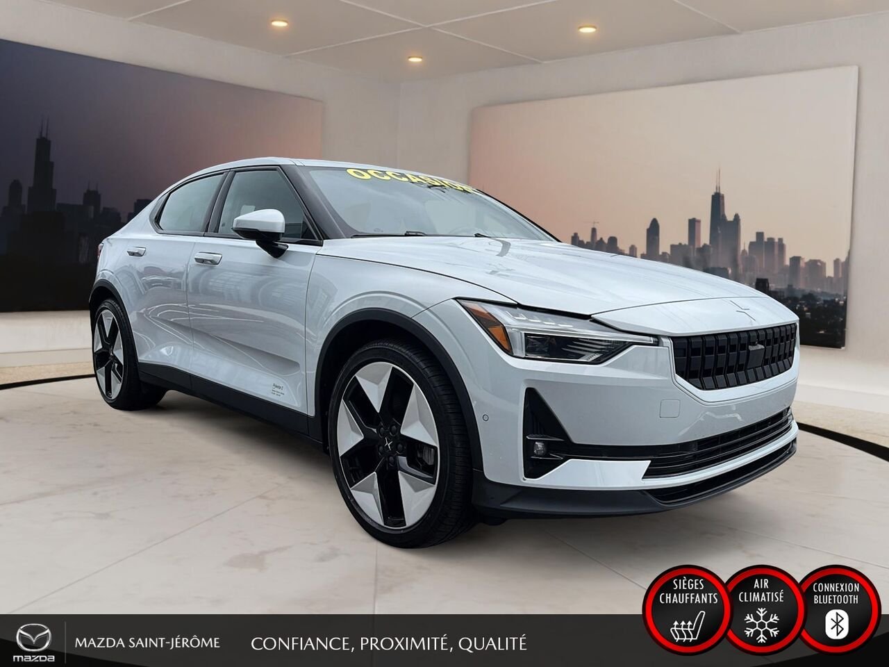 2023 Polestar 2 LONG RANGE DUAL MOTOR | 1 PROPRIÉTAIRE | JAMAIS ACCIDENTÉ | TOIT OUVRANT | CUIR Grey Saint-Jérôme - photo #3