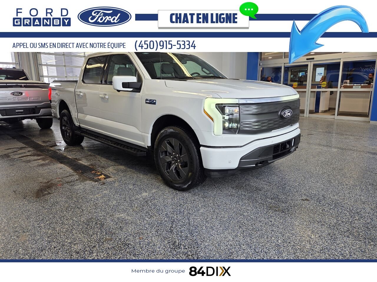 2025 Ford F-150 LIGHTNING LARIAT, CUIR, TOIT White Granby - photo #7