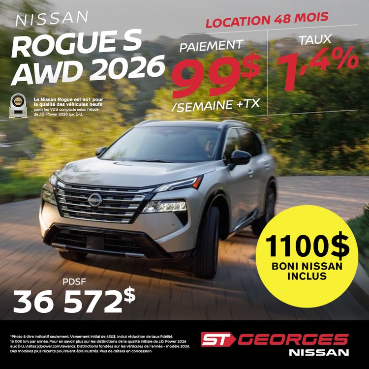 St geroges nissan promo aout Rogue 2026