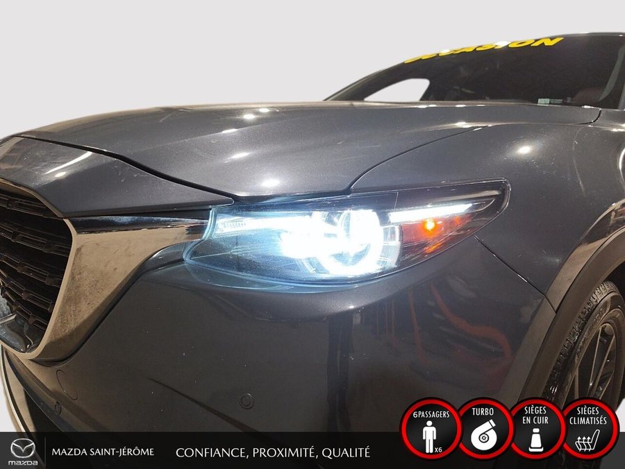 Mazda CX-9 Édition Kuro | 1 PROPRIÉTAIRE | JAMAIS ACCIDENTÉ | CUIR ROUGE | TOIT OUVRANT | AWD 2022 Gris