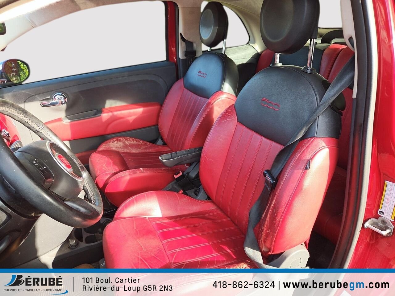 FIAT 500 Décapotable 2 portes Lounge 2012 Rouge Rivière-du-Loup - photo #2