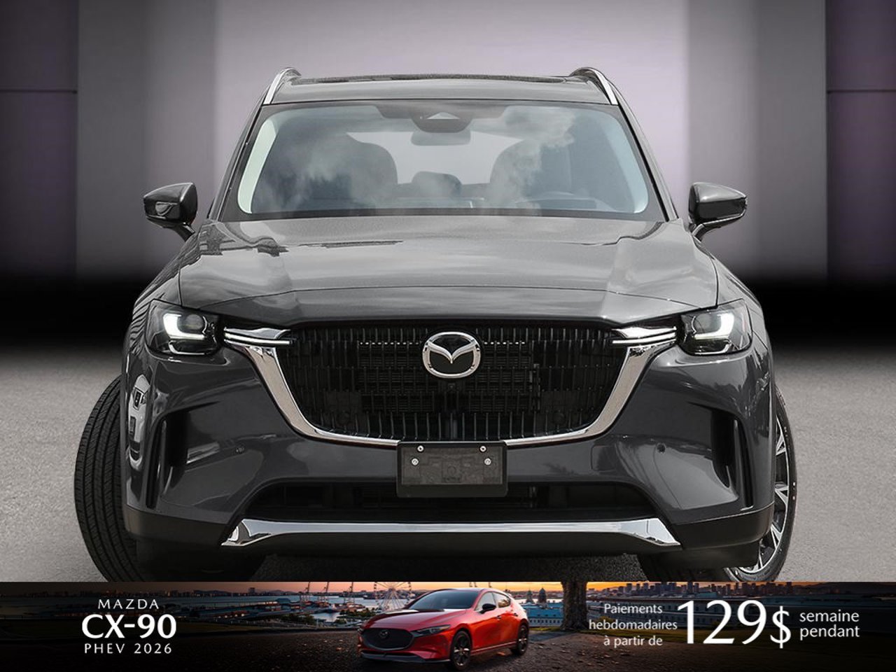 Mazda CX-90 hybride rechargeable JM3KKDHA5T1390848 2026 Gris mécanique métallisé Mirabel - photo #1