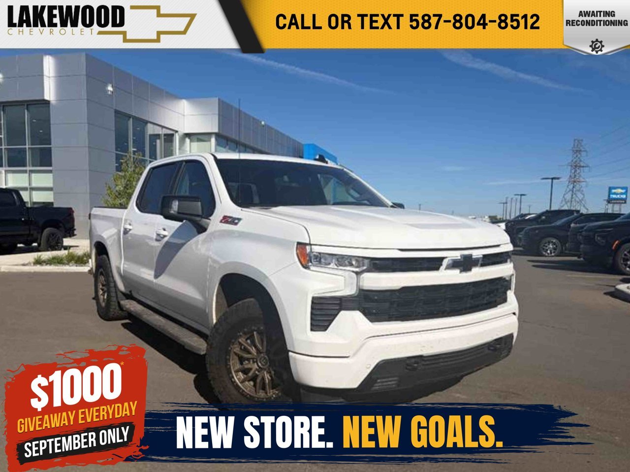 2026 Chevrolet Silverado 1500 4WD Crew Cab 147 RST White Sherwood Park - photo #0