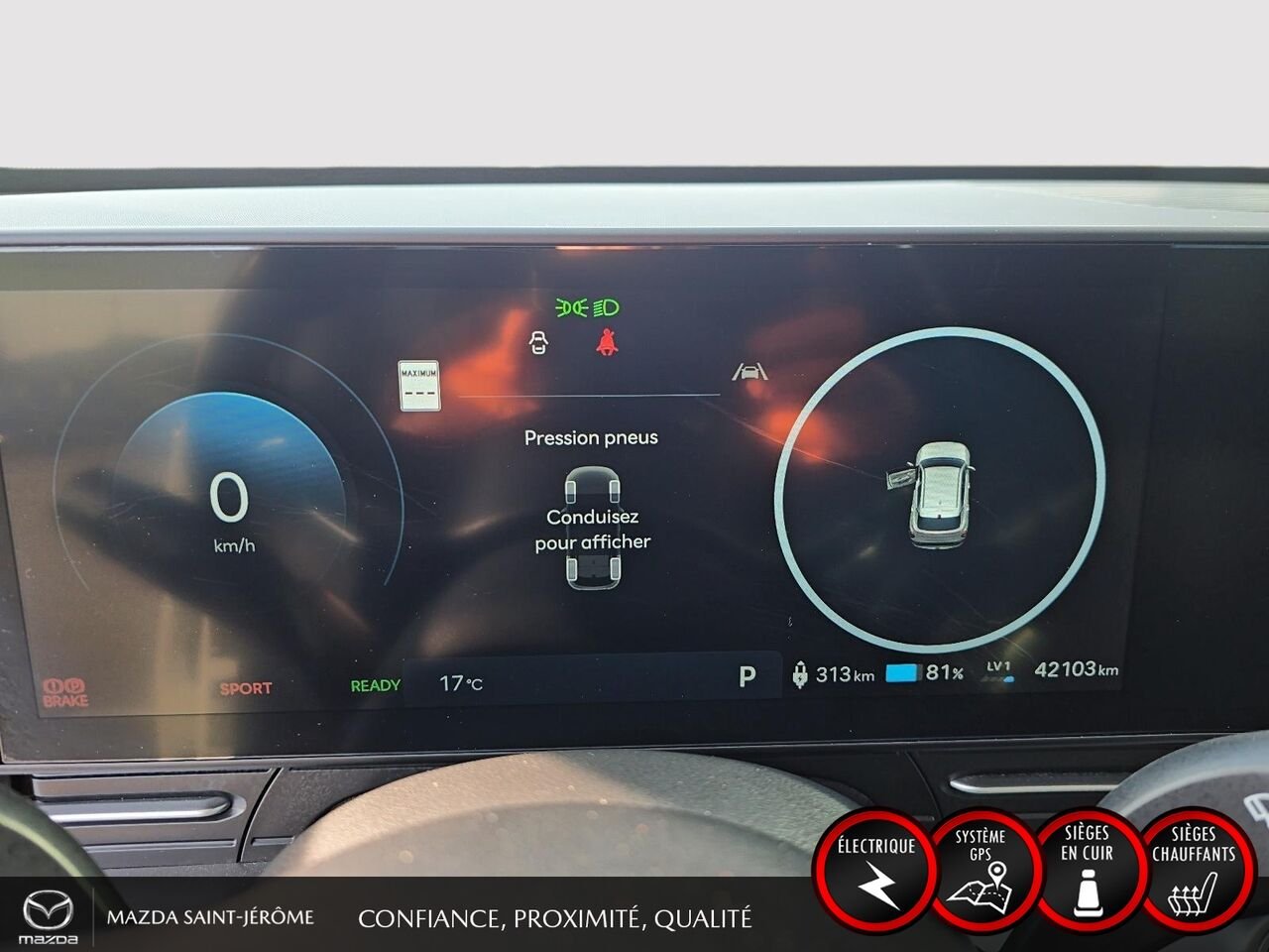 2025 Hyundai Kona Electric Preferred avec ensemble Trend | CUIR | TOIT OUVRANT | MAGS | White Saint-Jérôme - photo #15
