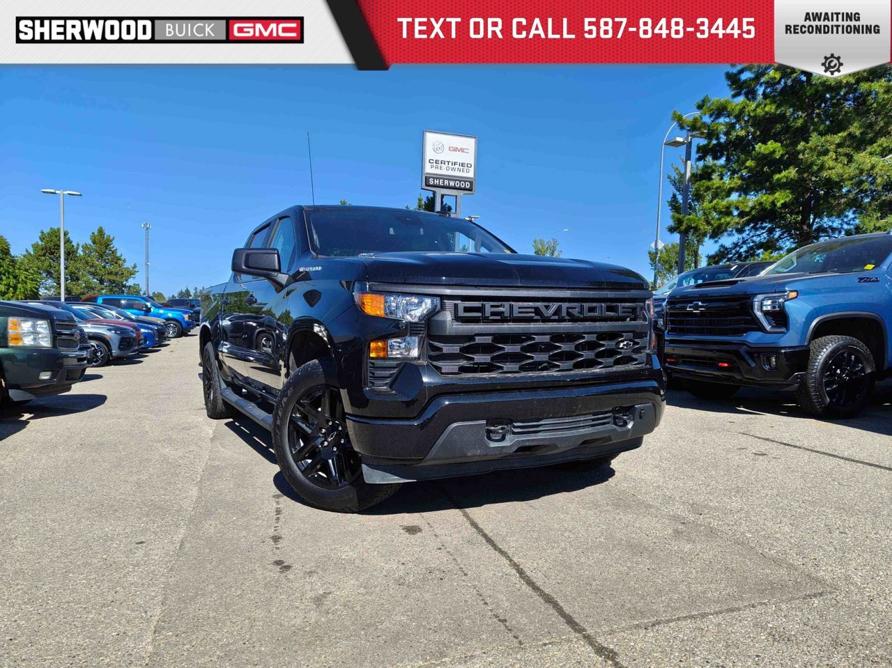 2025 Chevrolet Silverado 1500 4WD Crew Cab 147 Custom Black Sherwood Park - photo #0