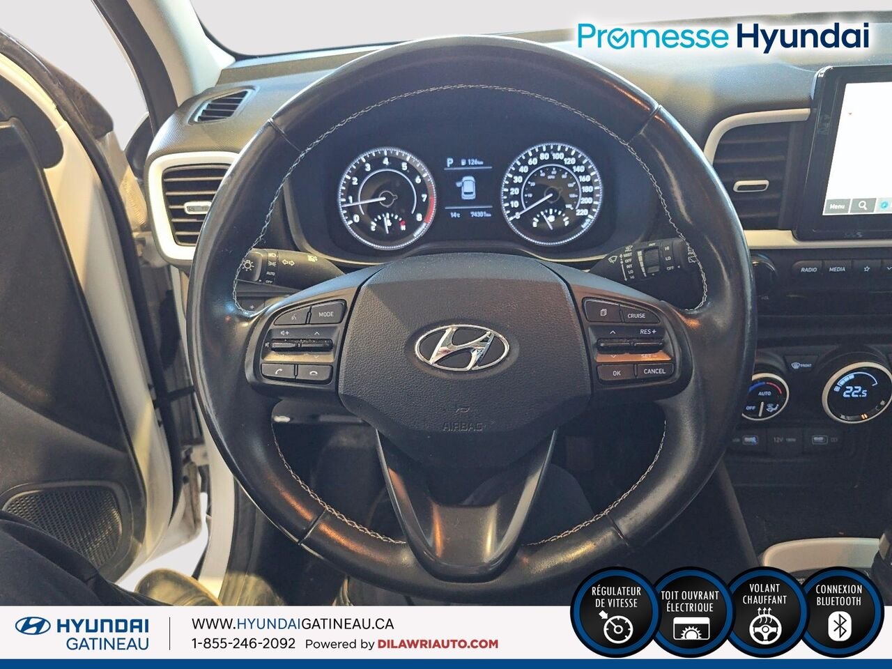 Hyundai Venue Ultimate IVT *** carfax clean , toute equiper , certifier*** 2022 Blanc Ottawa & Gatineau - photo #10