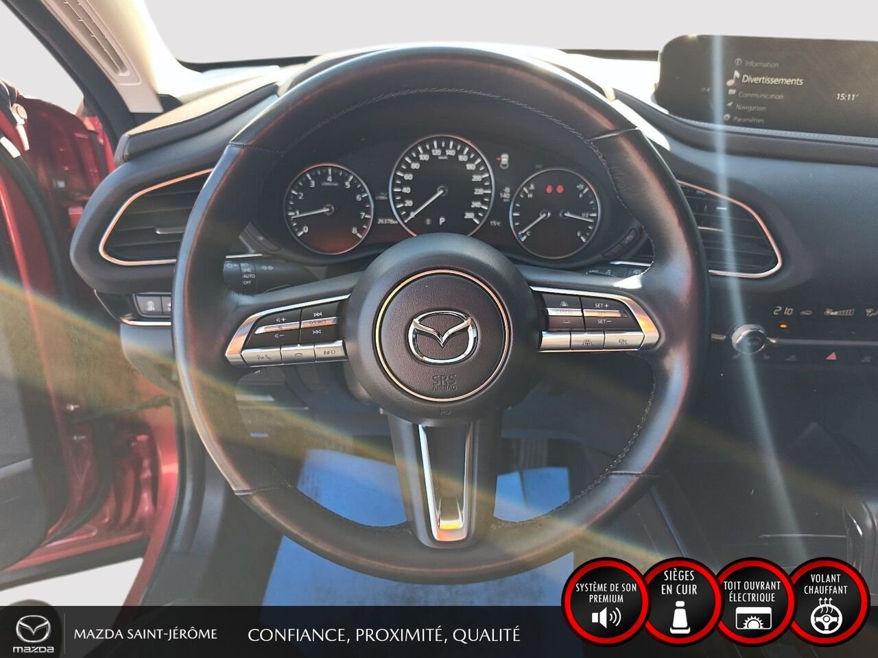 2023 Mazda CX-30 GT | 1 PROPRIÉTAIRE | JAMAIS ACCIDENTÉ | AWD | CUIR | TOIT OUVRANT | MAGS NOIR Red Saint-Jérôme - photo #12