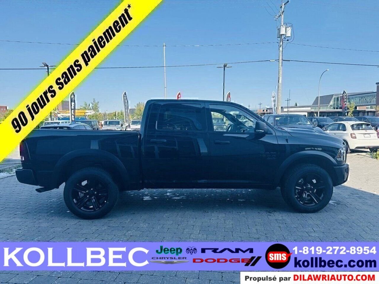 2024 Ram 1500 Classic 241290 | Warlock cabine d'équipe 4x4 Diamond Black Crystal Pearl Gatineau - photo #2