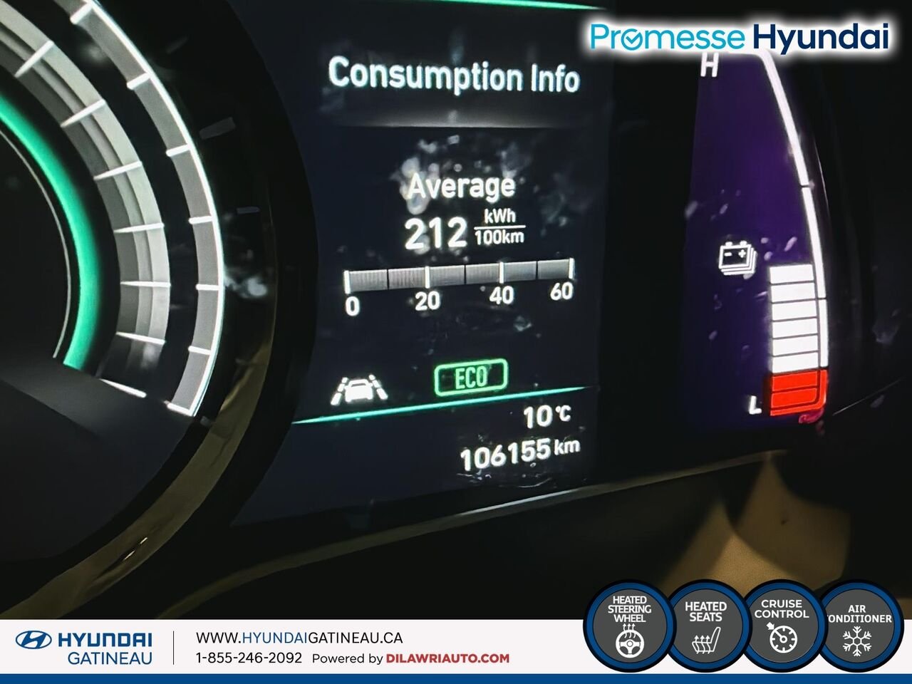 Hyundai Kona électrique Preferred TA *** Electrique , sieges chauffant , volants chauffants*** 2021 Blanc Ottawa & Gatineau - photo #13