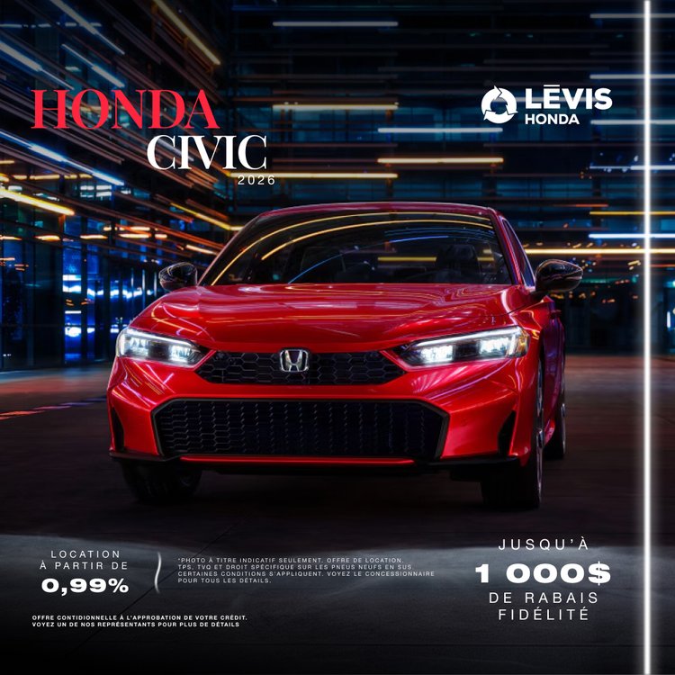 Levis Honda promo octobre CIVIC FR