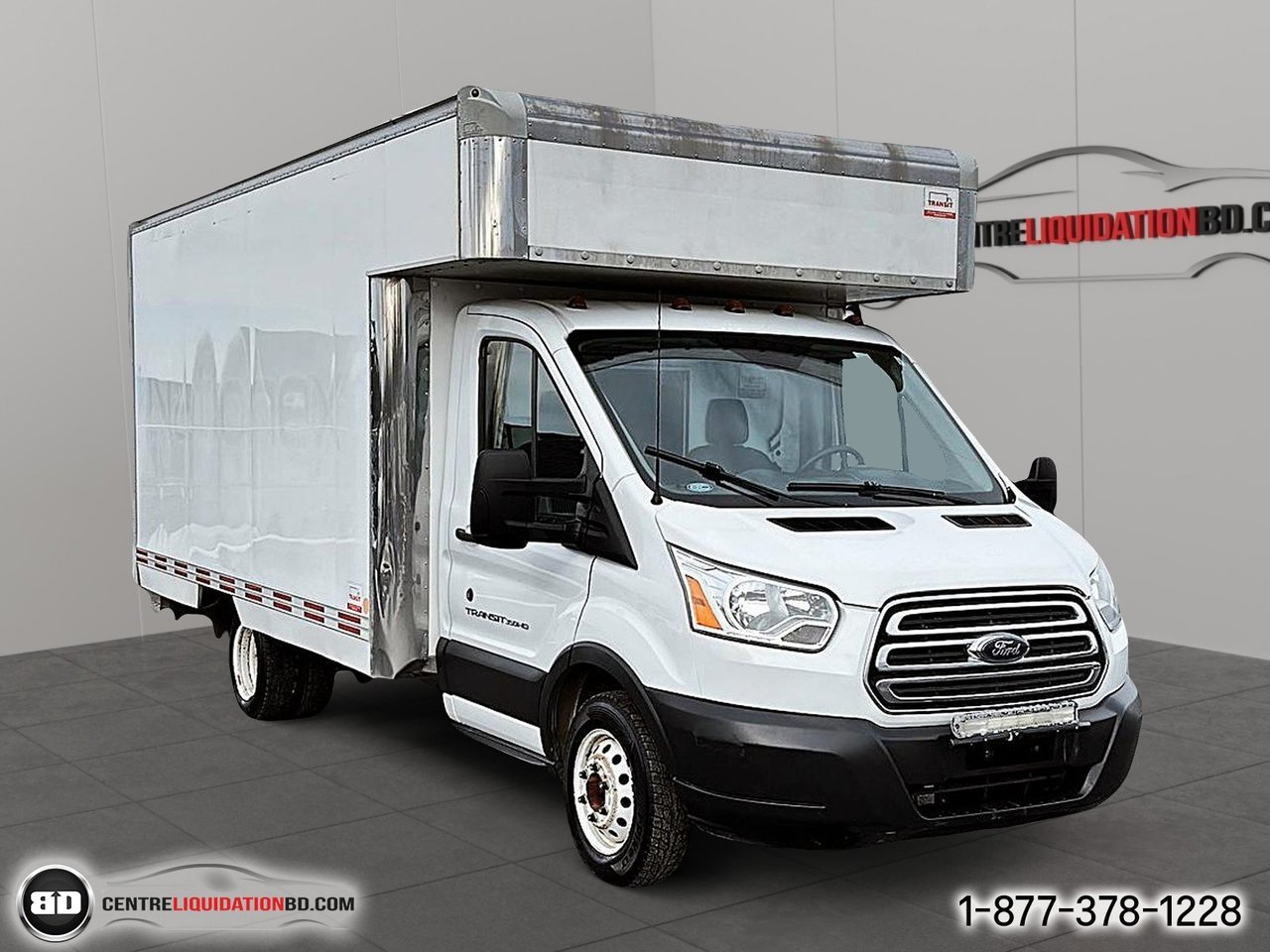 2018 Ford TRANSIT CUTAWAY BOITE 14 PIEDS | A8010 White Granby - photo #1