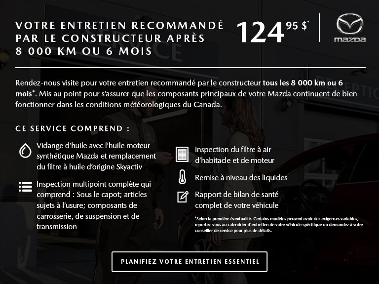 Mazda entretien mobile janvier 2024 FR
