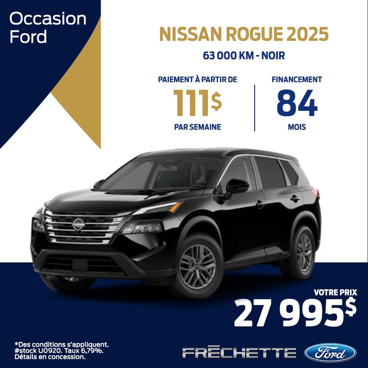 Frechette ford PROMO octobre occasion Rogue 2025 FR