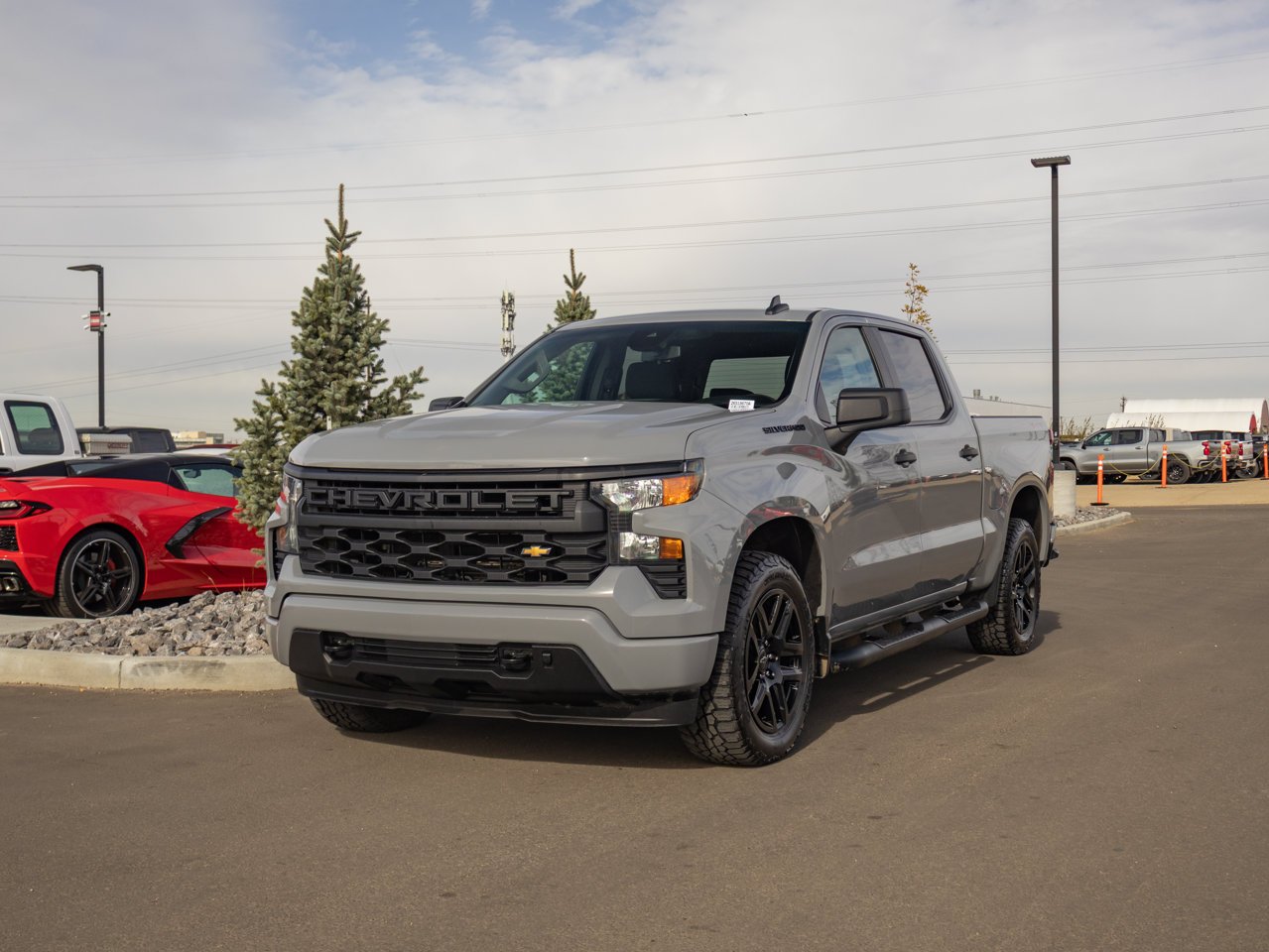2024 Chevrolet Silverado 1500 4WD Crew Cab 147 Custom Grey Sherwood Park - photo #3