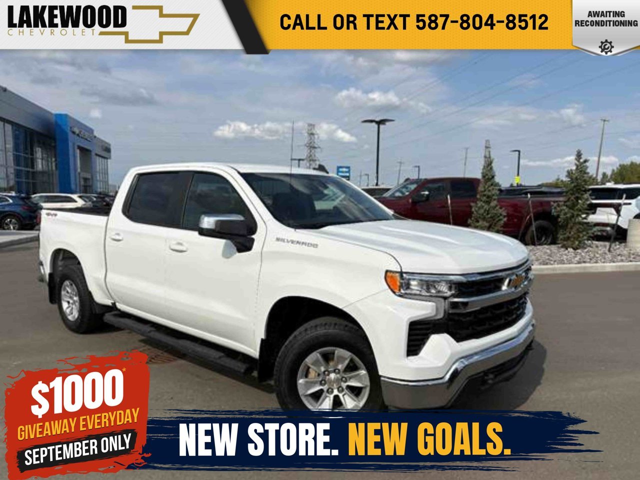 2025 Chevrolet Silverado 1500 4WD Crew Cab 147 LT White Sherwood Park - photo #0