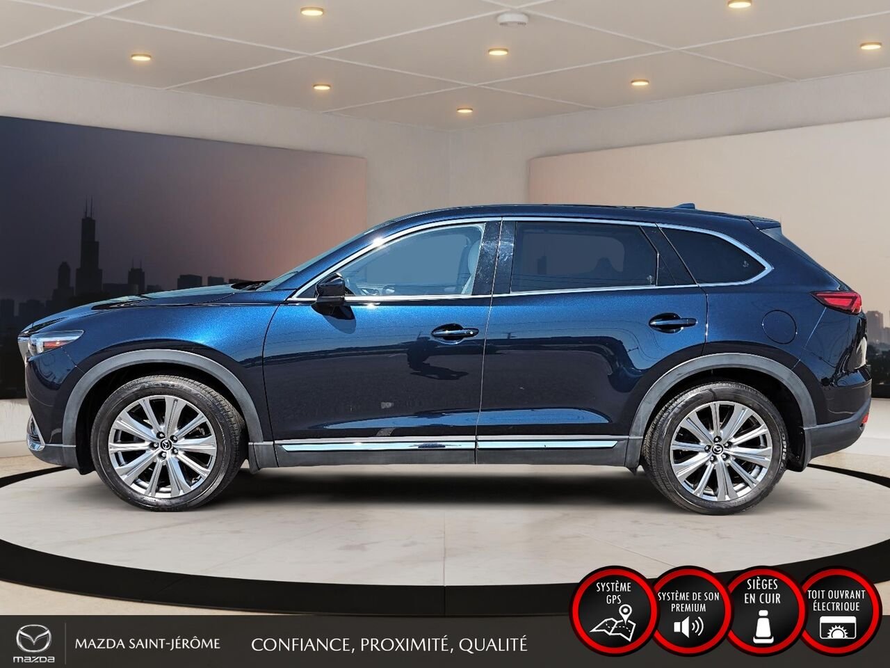 Mazda CX-9 Signature | AWD | TOIT OUVRANT | CUIR | 6 PASS 2022 Bleu Saint-Jérôme - photo #9