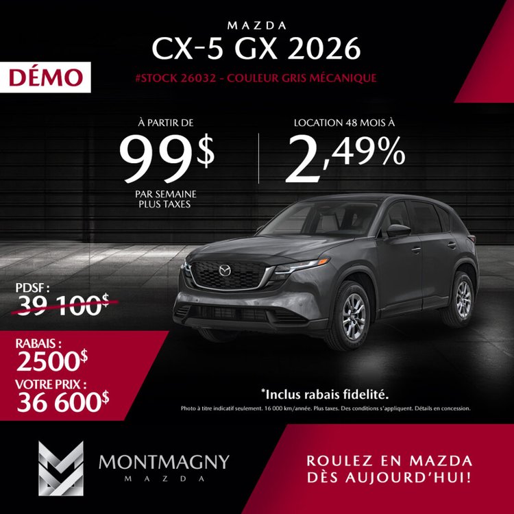 Montmagny mazda promo septembre CX 5 GX 2026 FR 1024x1024