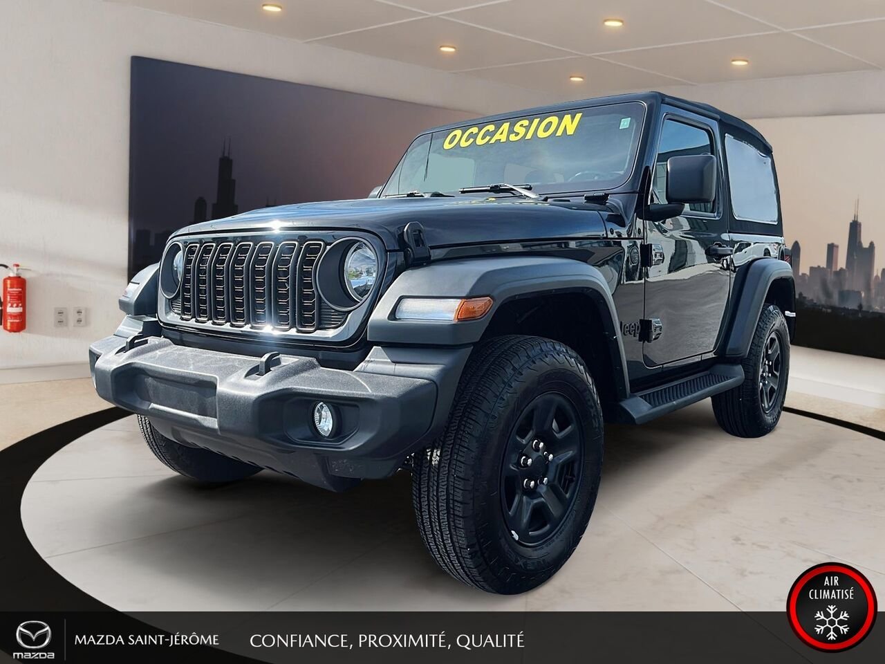Jeep Wrangler Sport 2 PORTES | TOIT SOUPLE | 4x4 | AUTOMATIQUE | V6 2024 Noir Saint-Jérôme - photo #0