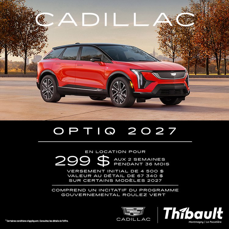 Montmagny cadillac OPTIQ 2026 promo septembre FR