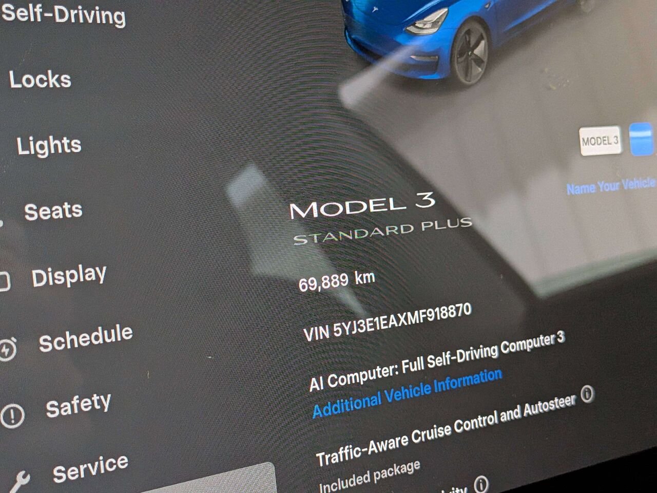 Tesla Model 3 Standard Range Plus RWD 2021 Bleu Val-David - photo #19