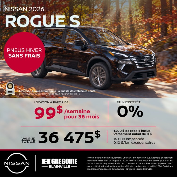 Nissan blainville promo octobre ROGUE S FR