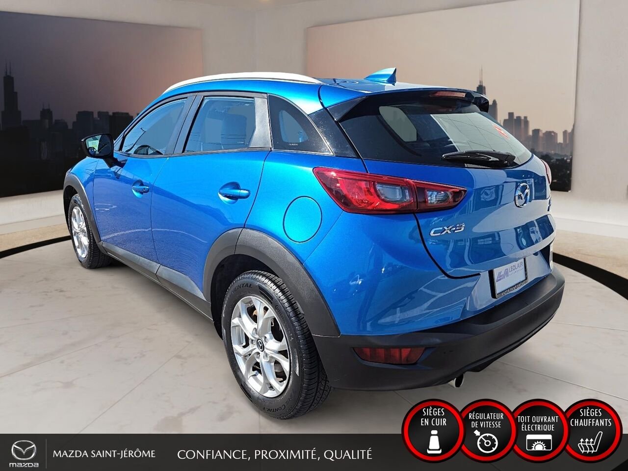 2016 Mazda CX-3 GS LUXURY | JAMAIS ACCIDENTÉ | TOIT OUVRANT | CUIR | MAGS Blue Saint-Jérôme - photo #8