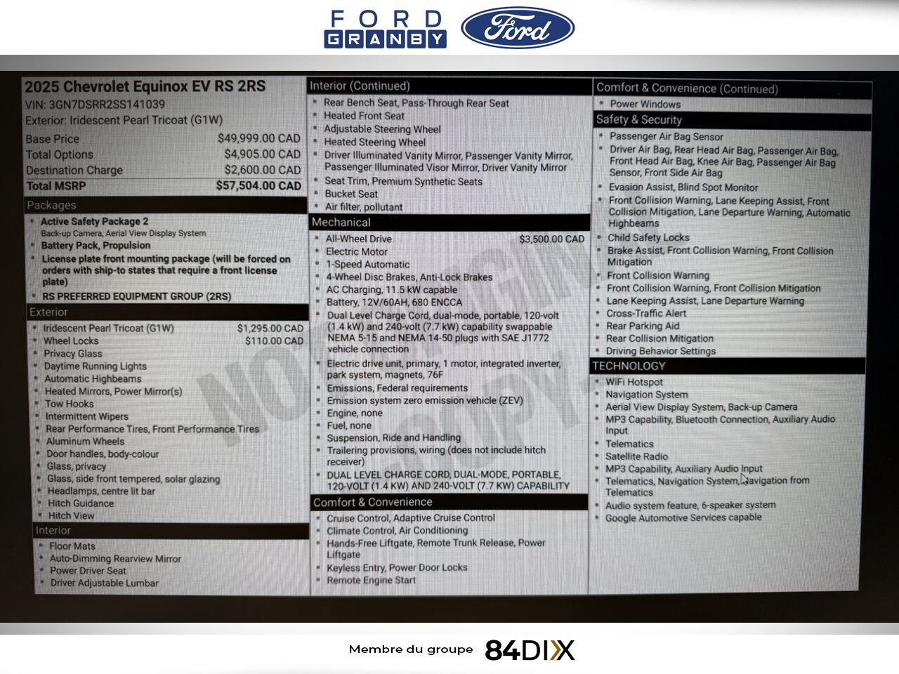 2025 Chevrolet Equinox EV RS 2RS White Granby - photo #29