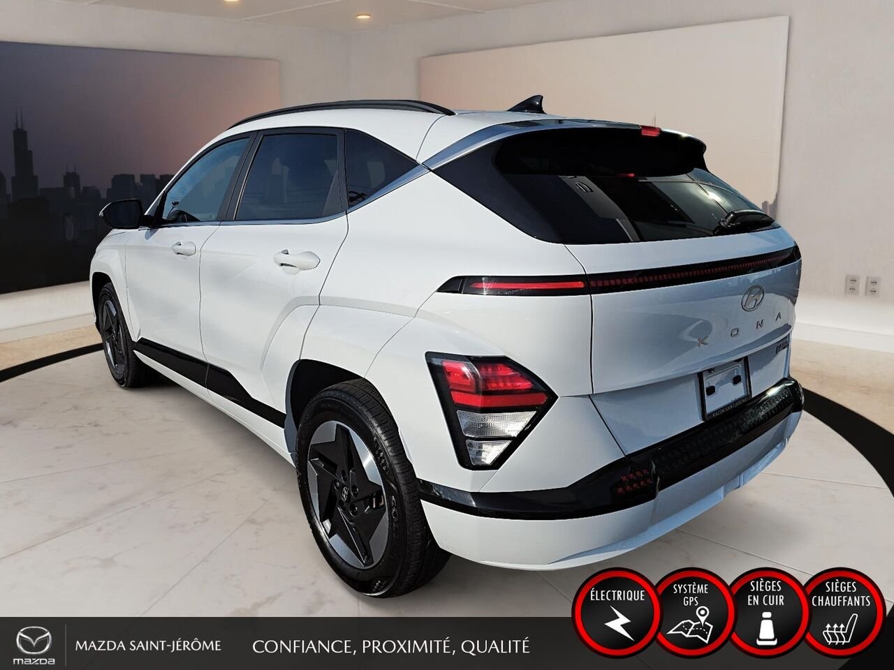 2025 Hyundai Kona Electric Preferred avec ensemble Trend | CUIR | TOIT OUVRANT | MAGS | White Saint-Jérôme - photo #8