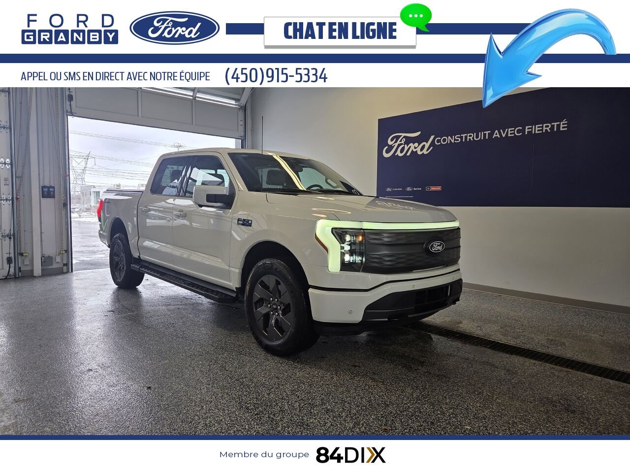 2025 Ford F-150 LIGHTNING LARIAT, CUIR, TOIT White Granby - photo #25