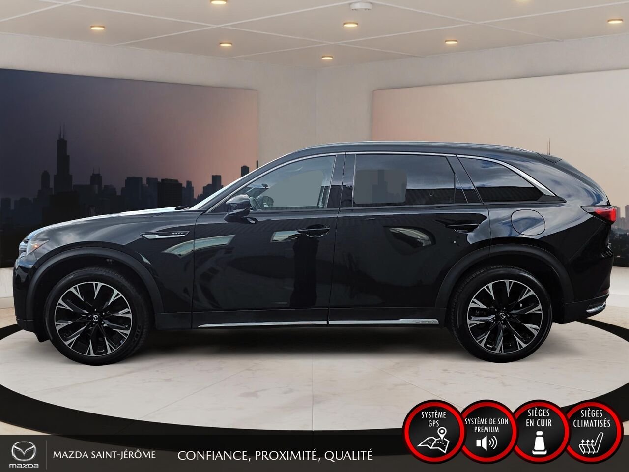Mazda CX-90 hybride rechargeable GT hybride rechargeable | CUIR NAPPA | TOIT 2 RANGÉES | BOSE 12 HP | AWD | 3e RANGÉE 2025 Noir Saint-Jérôme - photo #9
