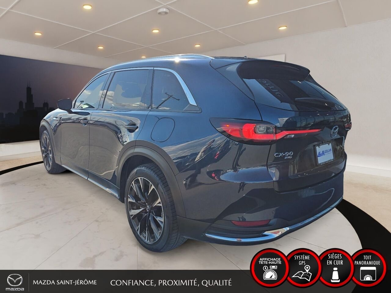 Mazda CX-90 hybride rechargeable GT | TOIT OUVRANT | CUIR | AWD | 2024 Bleu Saint-Jérôme - photo #8