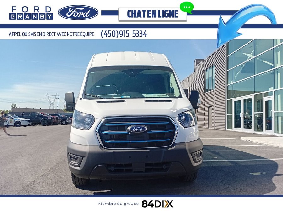 Ford E-TRANSIT FOURGONNETTE UTILITAIRE T-350 toit surélevé PA 148 po PNBV de 9 500 lb 2024 Blanc