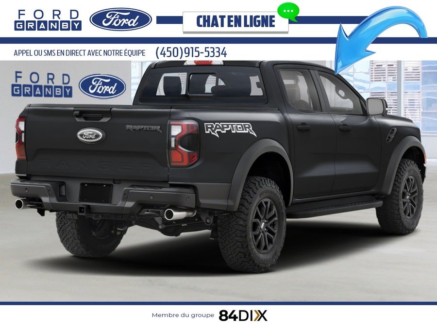 Ford Ranger Raptor cabine SuperCrew 4RM caisse de 5 pi 2025 Noir ombre