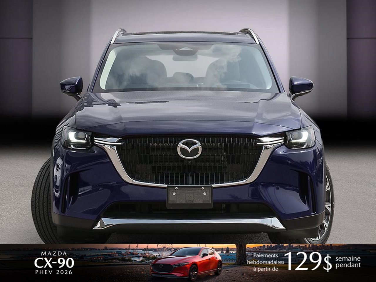 Mazda CX-90 hybride rechargeable JM3KKDHA3T1386247 2026 Bleu cristal foncé mica Mirabel - photo #1