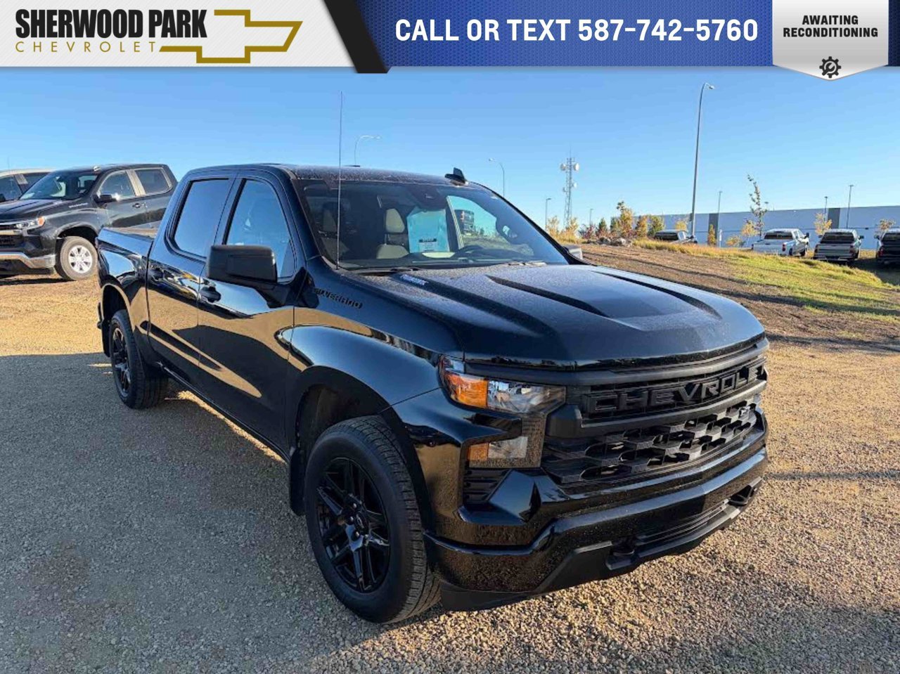 2024 Chevrolet Silverado 1500 4WD Crew Cab 147 Custom Black Sherwood Park - photo #0