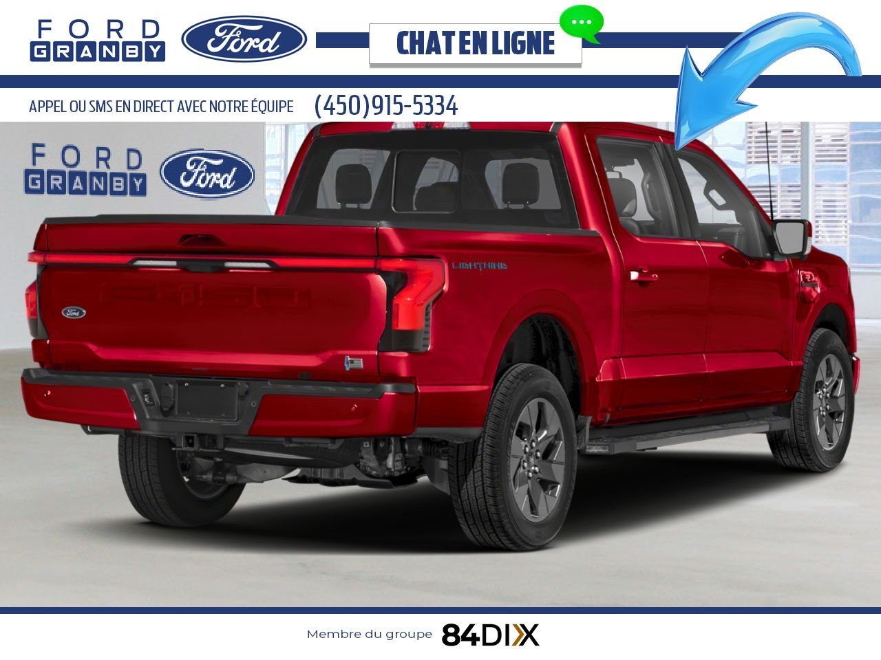 Ford F-150 Lightning 2025 Rouge vitesse métallisé teinté verni Granby - photo #1