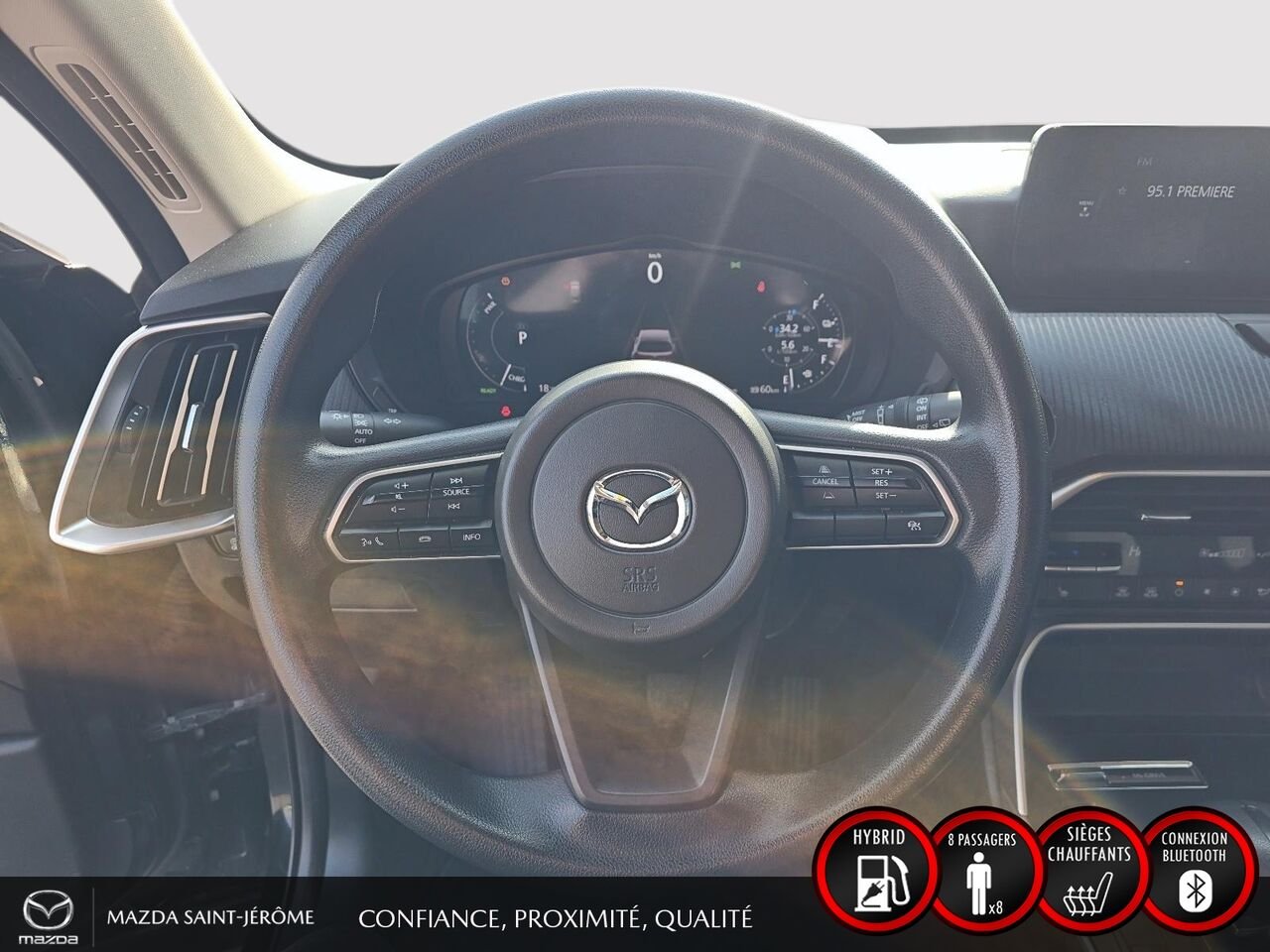 2024 Mazda CX-90 hybride rechargeable GS | 1 PROPRIÉTAIRE | JAMAIS ACCIDENTÉ | HYBRIDE RECHARGEABLE | AWD | DÉMARREUR À DISTANCE Black Saint-Jérôme - photo #12
