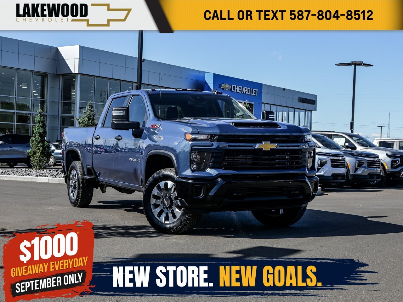 2026 Chevrolet Silverado 2500HD 4WD Crew Cab 159 Custom Blue Sherwood Park - photo #0