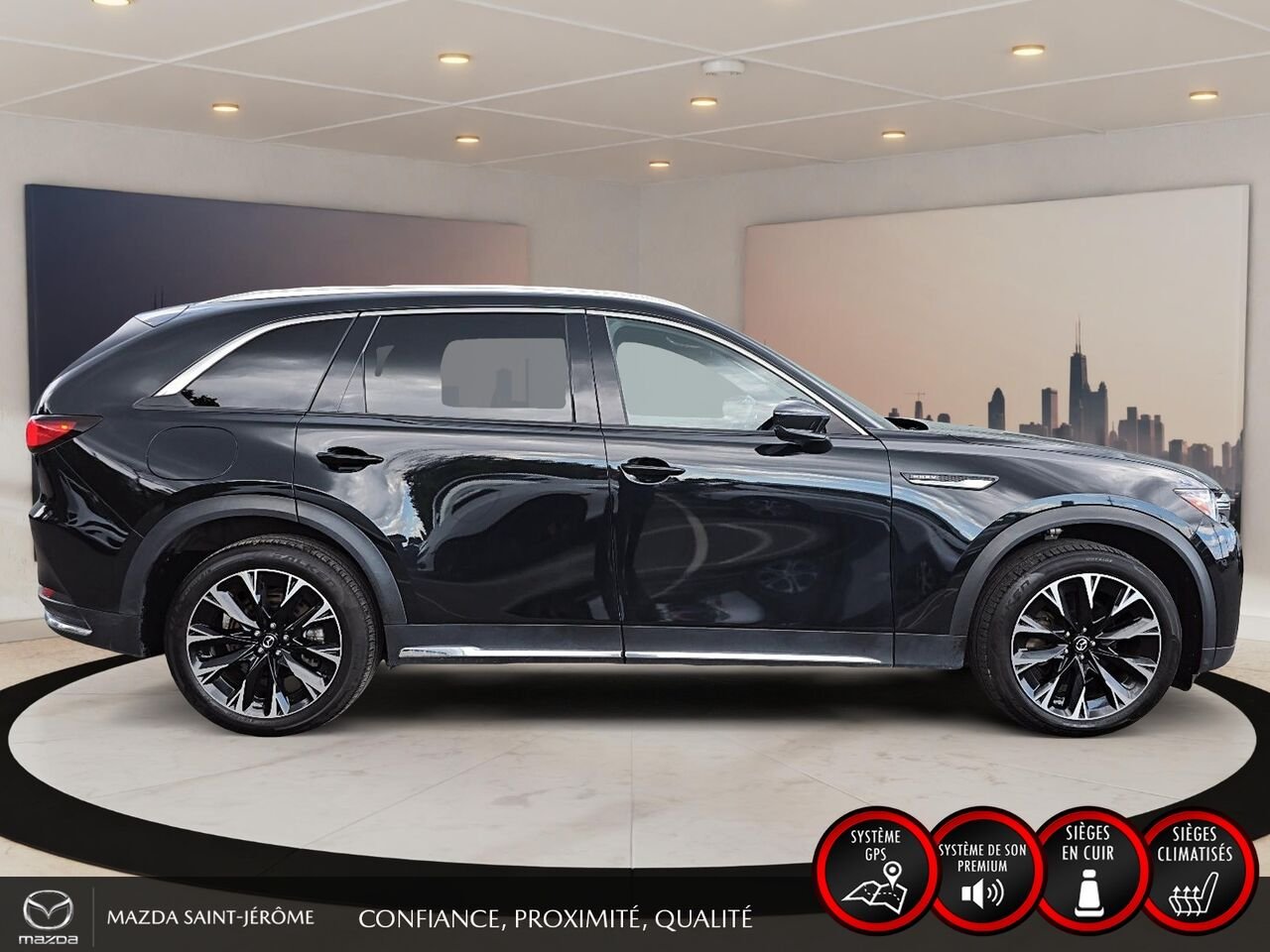 Mazda CX-90 hybride rechargeable GT hybride rechargeable | CUIR NAPPA | TOIT 2 RANGÉES | BOSE 12 HP | AWD | 3e RANGÉE 2025 Noir Saint-Jérôme - photo #4