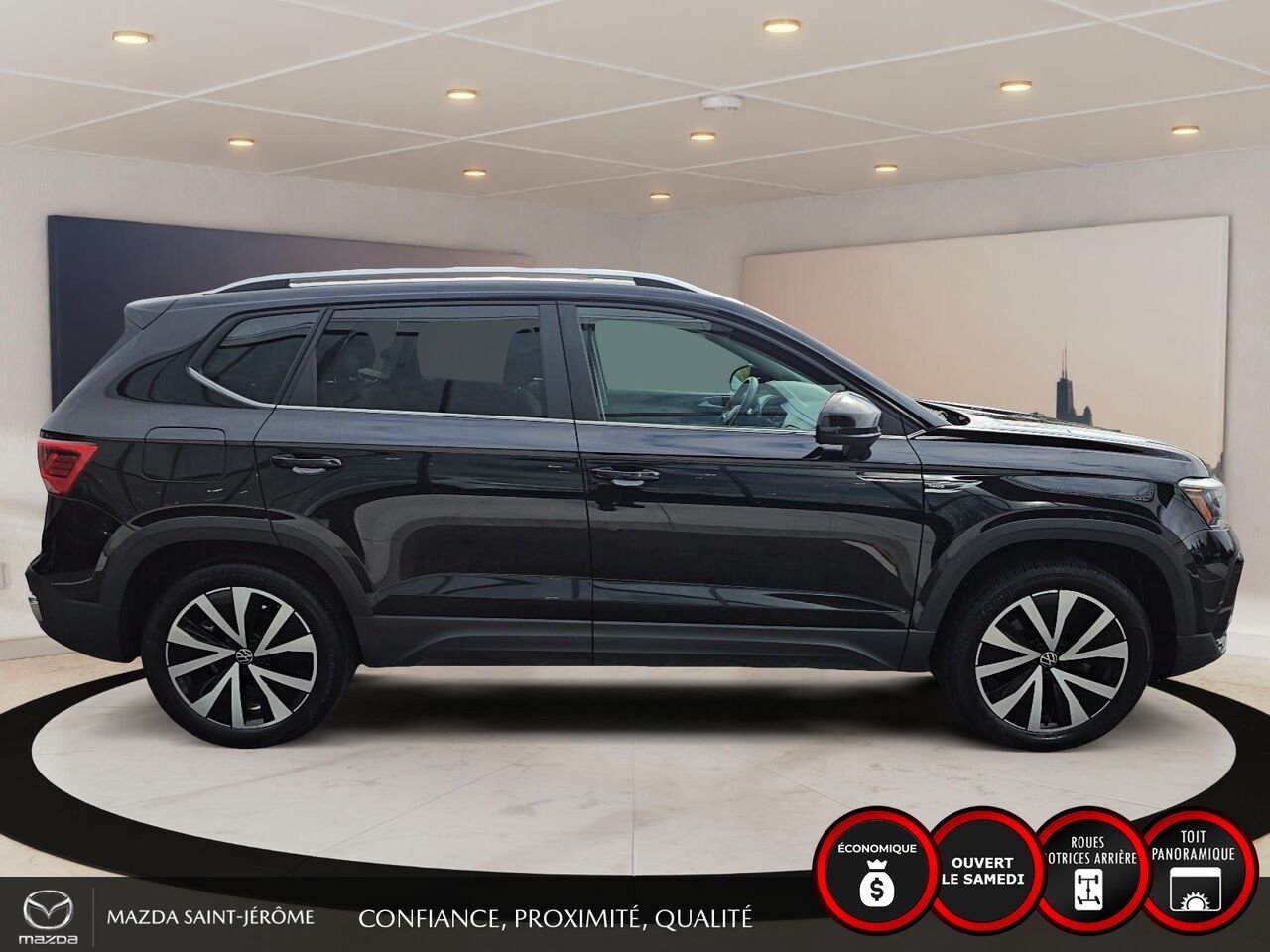 Volkswagen Taos Comfortline 4MOTION | TOIT PANORAMIQUE | MAGS | CUIR | 2023 Noir Saint-Jérôme - photo #4