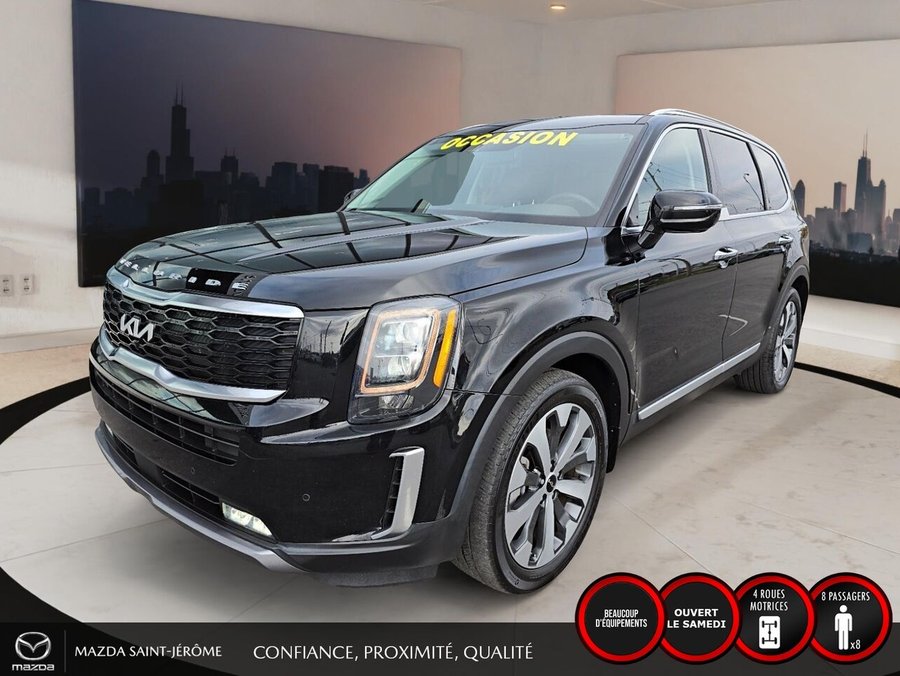 2022 Kia Telluride SX | CUIR BRUN | 8 PASSAGERS | TOIT OUVRANT | Black