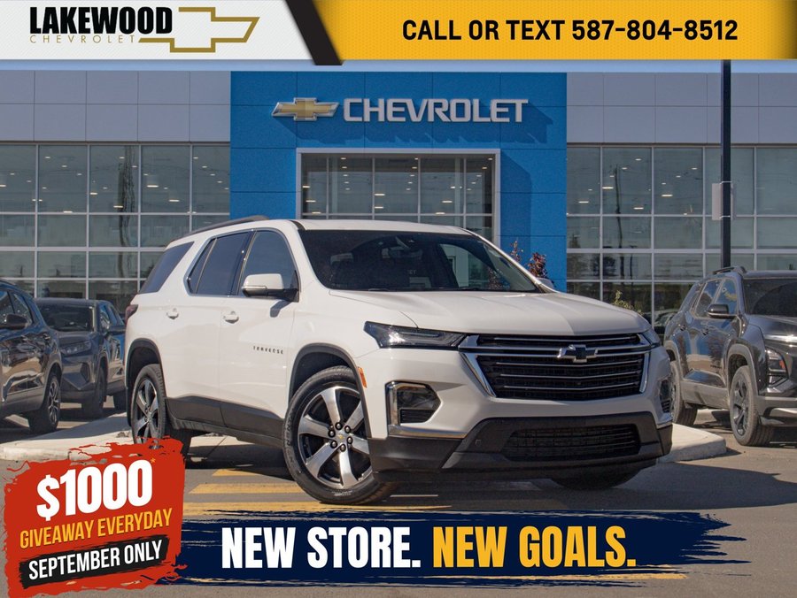 2023 Chevrolet Traverse LT True North AWD 3.6L 7 Passenger | Dual Panel Sunroof White