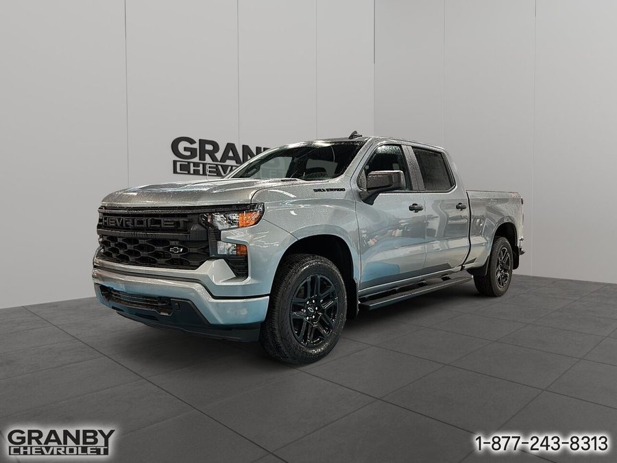 2026 CHEVROLET Silverado 1500 K1500 SILVERADO CREW CAB CUSTOM STD/BOX (1CX) STERLING GREY METALLIC
