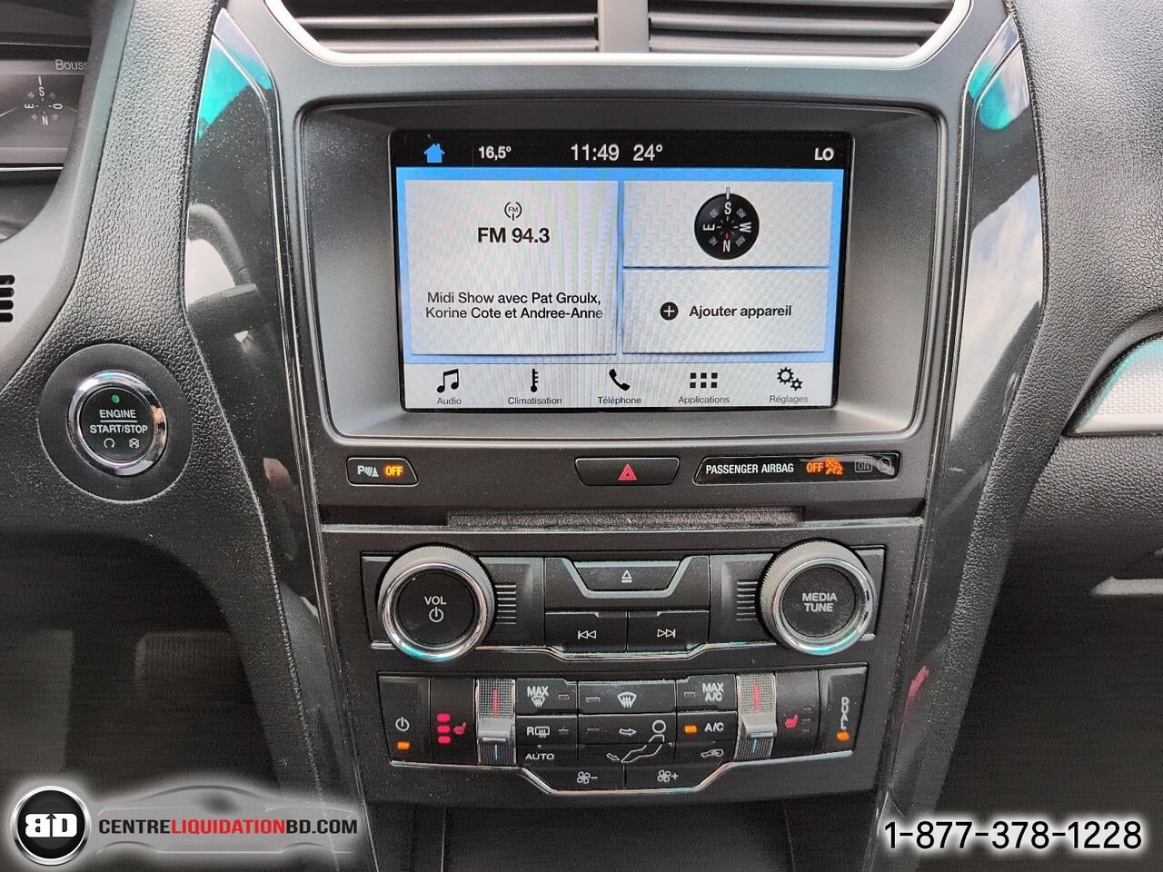Ford Explorer XLT 2.3L ECOBOOST AWD | BD0384 2017 Noir Granby - photo #20
